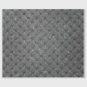 Scales Seashell Black Art Deco Gray Silver Glitter Cadeaupapier (Vlak)