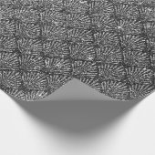Scales Seashell Black Art Deco Gray Silver Glitter Cadeaupapier (Hoek)