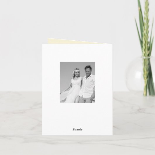 Scallop Band Romantic Script 3 Multi Photo Wedding Bedankkaart (Achterkant)