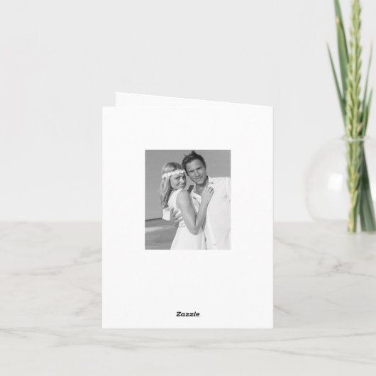 Scallop Band Romantic Script 3 Multi Photo Wedding Bedankkaart (Achterkant)