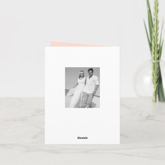 Scallop Band Romantic Script 3 Multi Photo Wedding Bedankkaart (Achterkant)