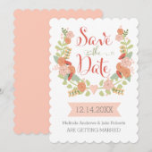 Scallop Edge Floral Save the Date (Voorkant / Achterkant)