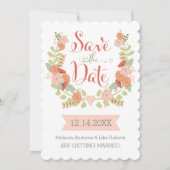 Scallop Edge Floral Save the Date (Voorkant)