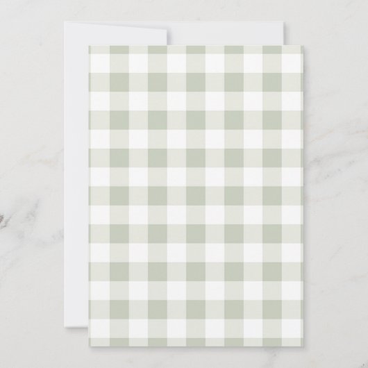 Scallop Edge handgetekende Gingham Engagement Part Kaart (Achterkant)