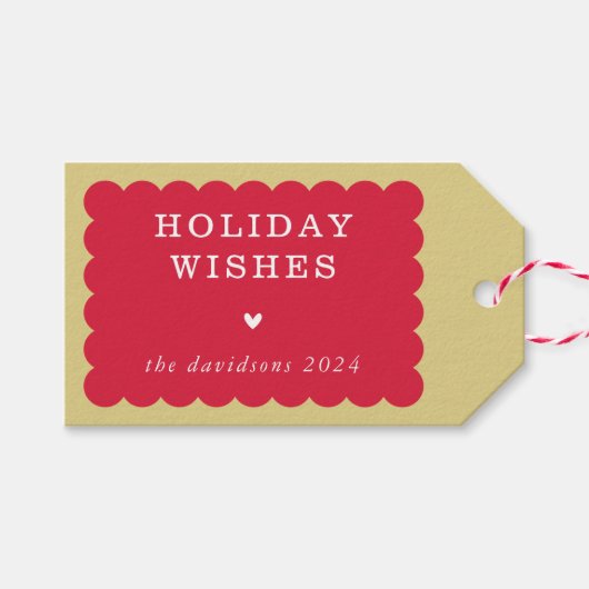 SCALLOP EDGE modern minimaal schattig feestelijk r Cadeaulabel (Voorkant (Horizontaal))