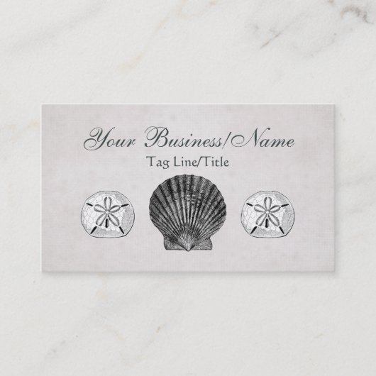  Scallop en Sand Dollar Visitekaartje (Voorkant)