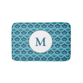 Scallop Floral Custom Colors Monogramed Badmat (Voorkant)