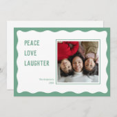 Scallop groen lijst prettige feestdagen Kaart (Voorkant / Achterkant)