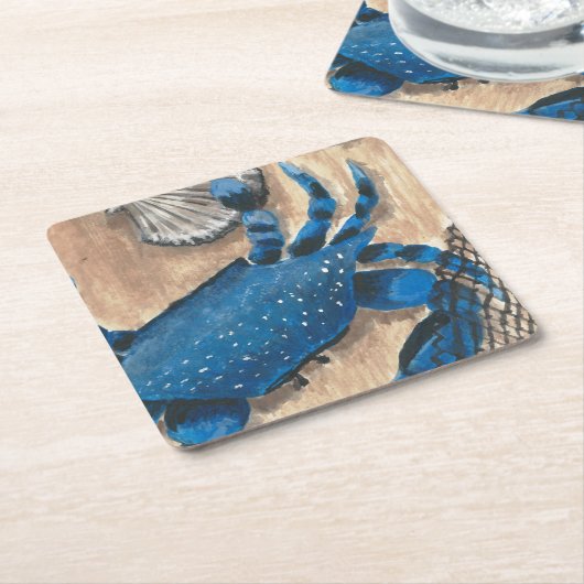 Scallop, krab en net kartonnen onderzetters (Schuin)