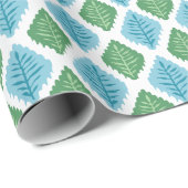 Scallop Leaf Diamond in Green and Aqua Cadeaupapier (Rol Hoek)