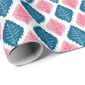 Scallop Leaf Diamond in Roze en Aqua Cadeaupapier (Rol Hoek)