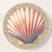Scallop-Onderzetter Zandsteen Onderzetter (Voorkant)