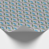 Scallop Patroon met Blauwe Bloem Cadeaupapier (Hoek)