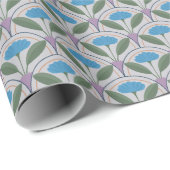 Scallop Patroon met Blauwe Bloem Cadeaupapier (Rol Hoek)
