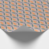 Scallop Patroon met Oranje Bloom Cadeaupapier (Hoek)