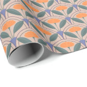 Scallop Patroon met Oranje Bloom Cadeaupapier (Rol Hoek)