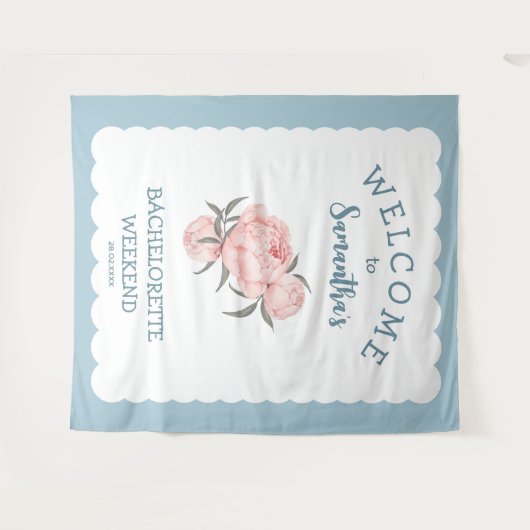 Scallop rand Bloem Roze Bachelorette  Wandkleed (Voorkant (horizontaal))