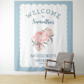 Scallop rand Bloem Roze Bachelorette  Wandkleed (In situ)