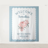 Scallop rand Bloem Roze Bachelorette Wandkleed (Voorkant)