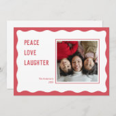 Scallop rood lijst prettige feestdagen Kaart (Voorkant / Achterkant)