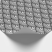Scallop Scale Pattern Black en White Classy Cadeaupapier (Hoek)