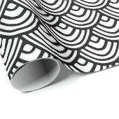 Scallop Scale Pattern Black en White Classy Cadeaupapier (Rol Hoek)