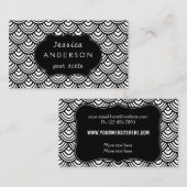 Scallop Scale Pattern Black en White Classy Visitekaartje (Voorkant / Achterkant)
