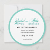 Scallop Seashell Beach Wedding | aqua Save The Date (Achterkant)