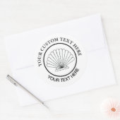 Scallop Seashell Custom Logo 3-inch Klassieke rond Ronde Sticker (Envelop)