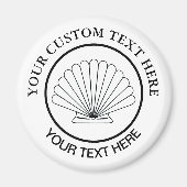 Scallop Seashell Custom Logo Magneet (Voorkant)