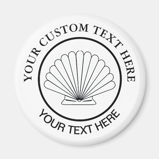 Scallop Seashell Custom Logo Magneet (Voorkant)