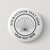 Scallop Seashell Custom Logo Ronde Button 5,7 Cm (Voorkant)