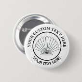 Scallop Seashell Custom Logo Ronde Button 5,7 Cm (Voorkant /achterkant)