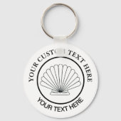 Scallop Seashell Custom Logo Sleutelhanger (Voorkant)