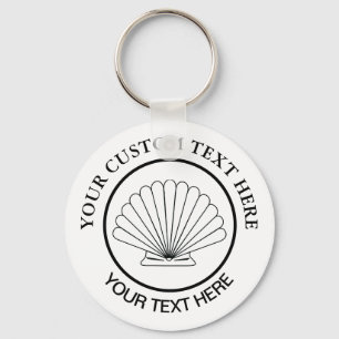 Scallop Seashell Custom Logo Sleutelhanger