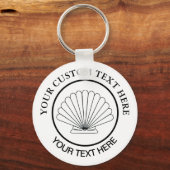 Scallop Seashell Custom Logo Sleutelhanger (Voorkant)