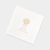 Scallop Seashell Tropical Beach Wedding Folie Servetten (Links)