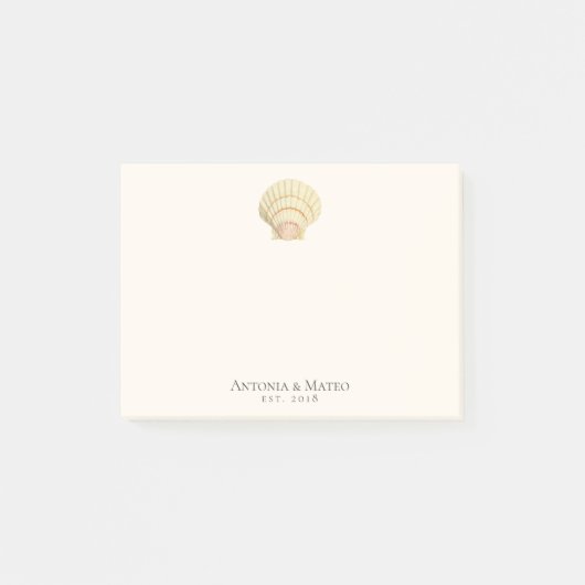 Scallop Seashell Wedding Jubileum Post-it® Notes (Voorkant)