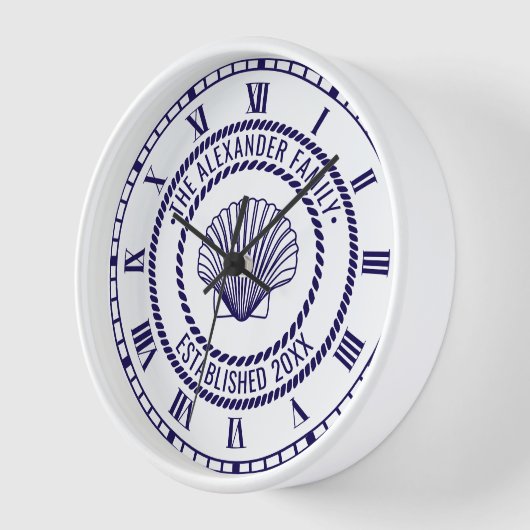 Scallop Shell #3 Familienaam Datum Estd Touw Lijst (Hoek)