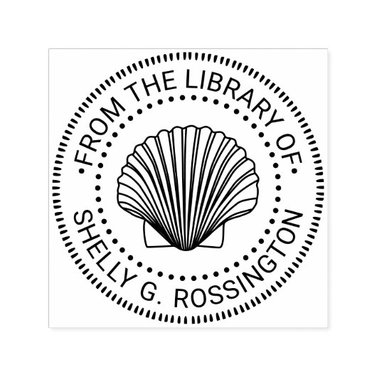 Scallop Shell #3 NT Library Book Name Zelfinktende Stempel (Design)