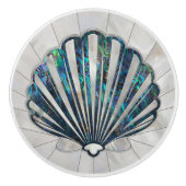 Scallop Shell - Abalone en Pearl Keramische Knop (Voorkant)