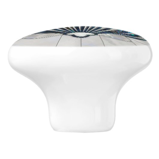 Scallop Shell - Abalone en Pearl Keramische Knop (Zijkant)