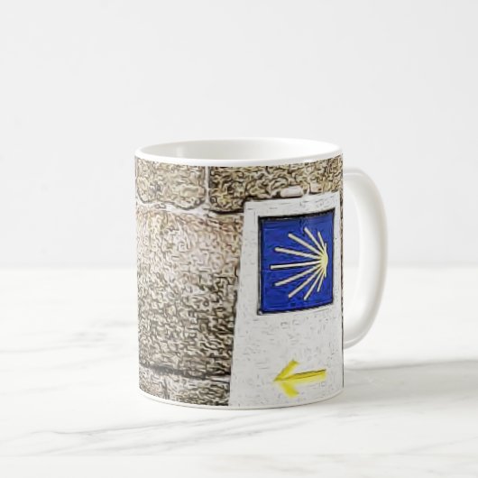 Scallop shell Arrow Camino de santiago Coffee Mok (Voorkant rechts)