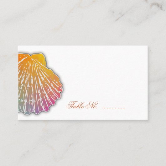 Scallop Shell Art Escort Table Seatcards Plaatskaartje (Voorkant)