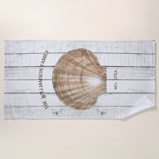  Scallop Shell Beach Towel Strandlaken (Voorkant)