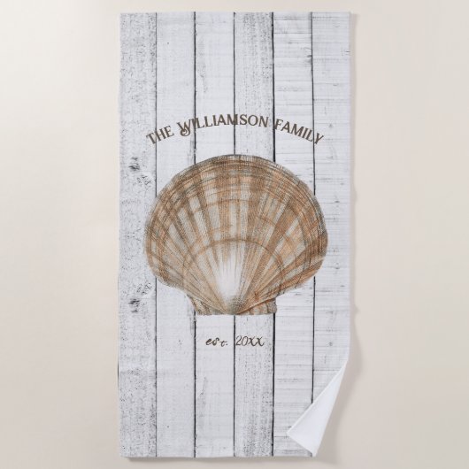  Scallop Shell Beach Towel Strandlaken (Voorkant)