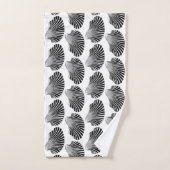 Scallop Shell Block Print, Black and White Bad Handdoek (Handdoek)