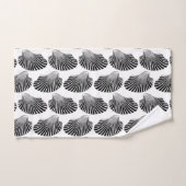 Scallop Shell Block Print, Black and White Bad Handdoek (Handdoek)
