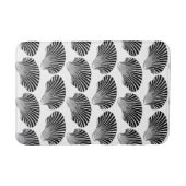 Scallop Shell Block Print, Black and White Badmat (Voorkant)