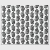 Scallop Shell Block Print, Black and White Cadeaupapier (Vlak)